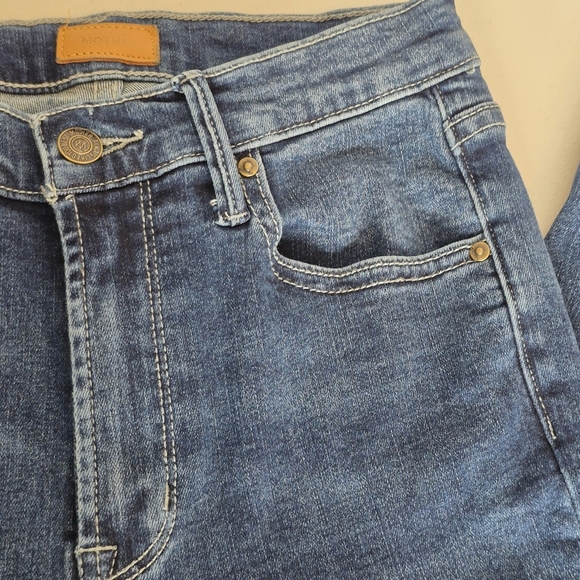 Mother The Insider Crop Step Fray High-Rise Baby Boot Blue Jeans - Size 26 - Picture 7 of 16